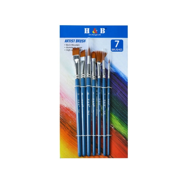7Pcs/Set Travel Artist Painting Brushes Metal Handle Acrylic Oil Gouache Brush 7Pcs/Set Travel Artist Painting Brushes Metal Handle Acrylic Oil Gouache Brush